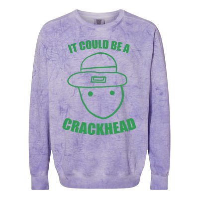 Amateur Leprechaun Sketch Could Be A Crackhead St Patricks Colorblast Crewneck Sweatshirt