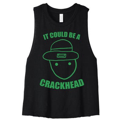 Amateur Leprechaun Sketch Could Be A Crackhead St Patricks Women's Racerback Cropped Tank