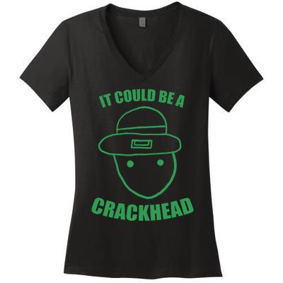 Amateur Leprechaun Sketch Could Be A Crackhead St Patricks Women's V-Neck T-Shirt