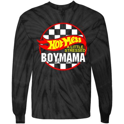 A Little Stressed Boy Mama Tie-Dye Long Sleeve Shirt