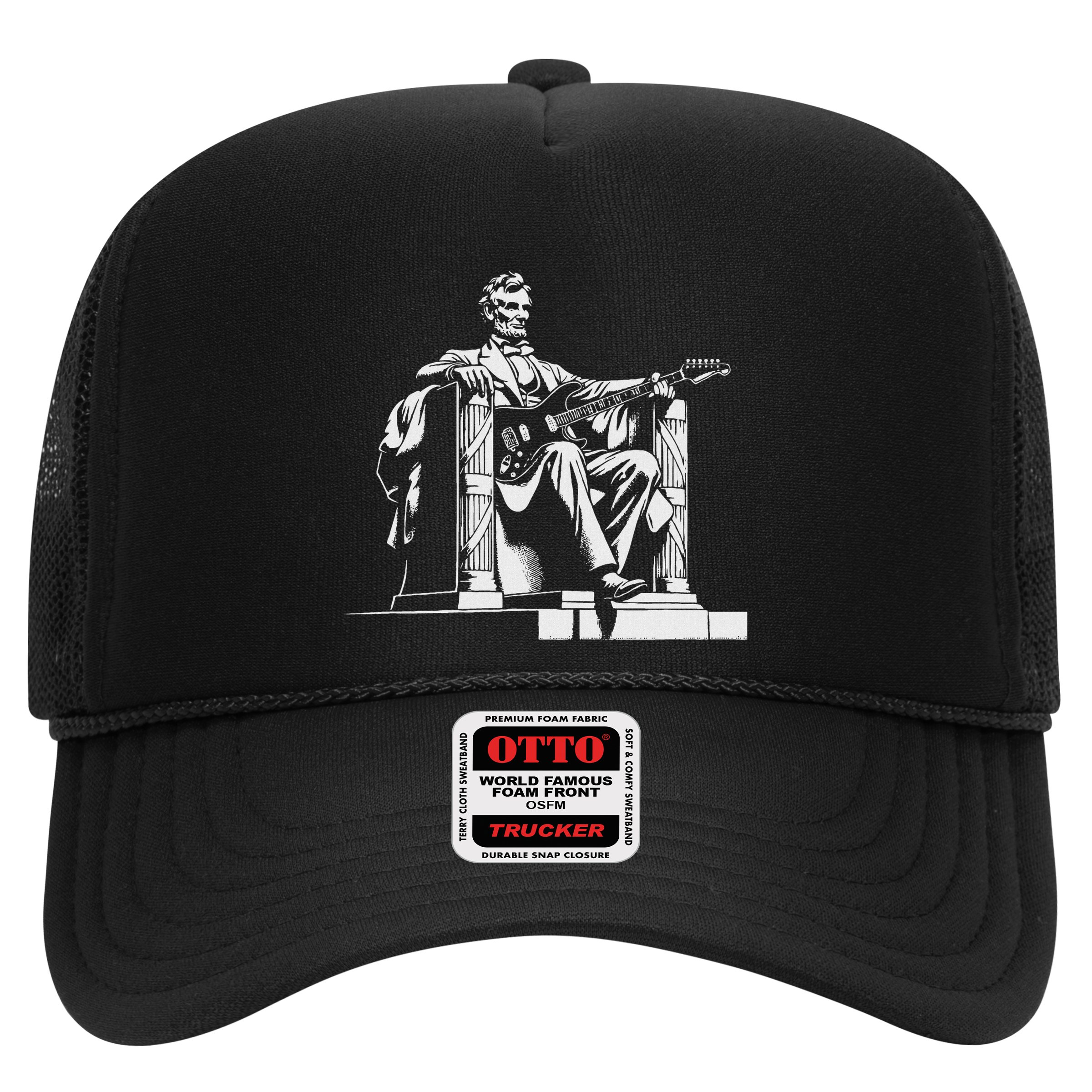 Abraham Lincoln Statue Playing Electric Guitar Funny Hat