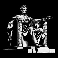 Abraham Lincoln Statue Playing Electric Guitar Funny Visor