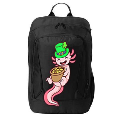 Axolotl Leprechaun St Patricks Axolotl Gift City Backpack