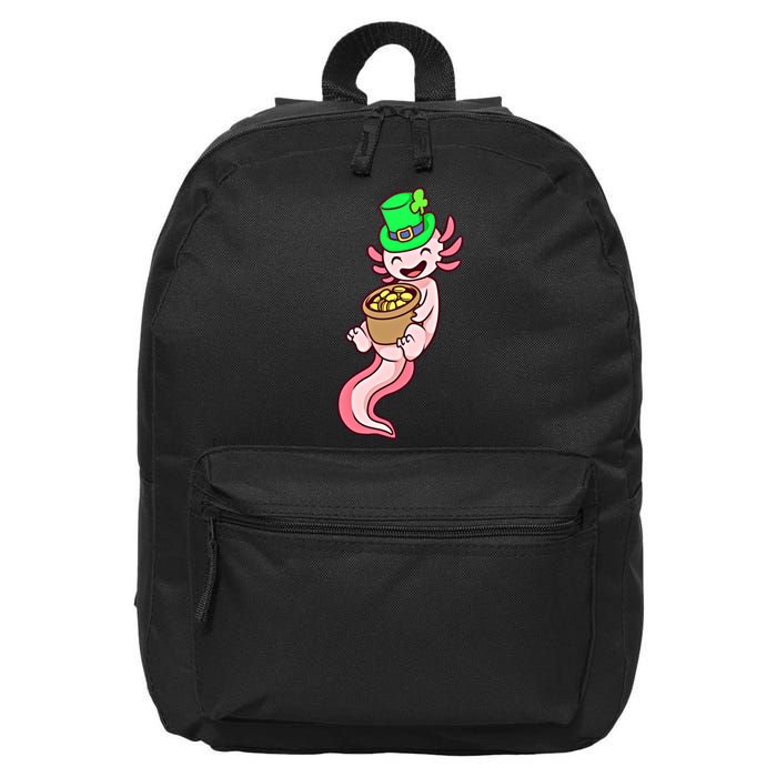 Axolotl Leprechaun St Patricks Axolotl Gift 16 in Basic Backpack