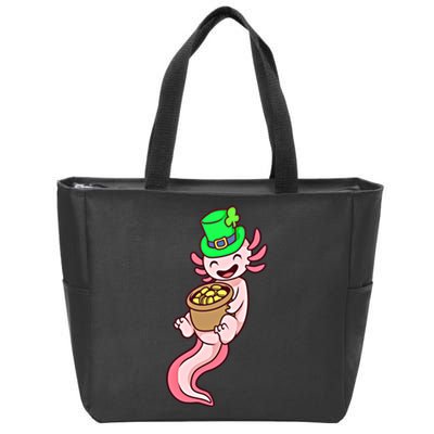 Axolotl Leprechaun St Patricks Axolotl Gift Zip Tote Bag