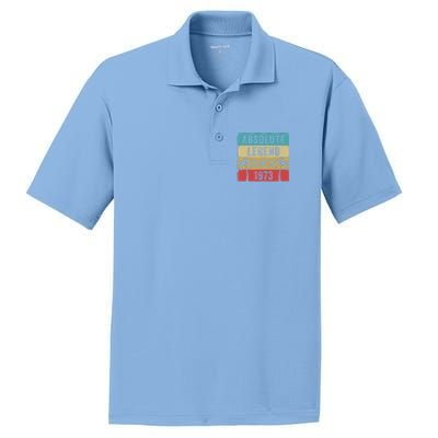 Absolute Legend Since 1973 Retro Birthday Celebration Funny Gift PosiCharge RacerMesh Polo