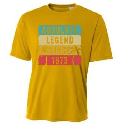 Absolute Legend Since 1973 Retro Birthday Celebration Funny Gift Cooling Performance Crew T-Shirt