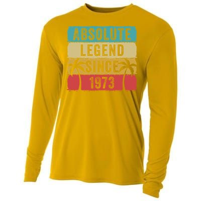 Absolute Legend Since 1973 Retro Birthday Celebration Funny Gift Cooling Performance Long Sleeve Crew