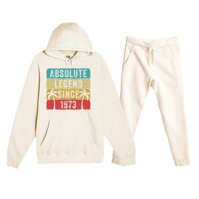 Absolute Legend Since 1973 Retro Birthday Celebration Funny Gift Premium Hooded Sweatsuit Set