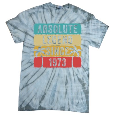 Absolute Legend Since 1973 Retro Birthday Celebration Funny Gift Tie-Dye T-Shirt