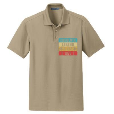 Absolute Legend Since 1973 Retro Birthday Celebration Funny Gift Dry Zone Grid Polo