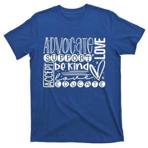 Advocate Love Support Accept Be Kind Autism Awareness Gift T-Shirt