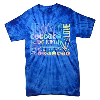 Advocate Love Support Accept Be Kind Autism Awareness Cute Gift Tie-Dye T-Shirt