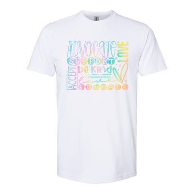 Advocate Love Support Accept Be Kind Autism Awareness Cute Gift Softstyle® CVC T-Shirt