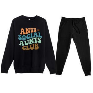 Aunt Life Soccer Auntie Mothers Day Messy Bun  Funny Premium Crewneck Sweatsuit Set