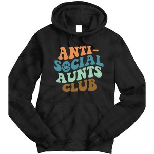 Aunt Life Soccer Auntie Mothers Day Messy Bun  Funny Tie Dye Hoodie