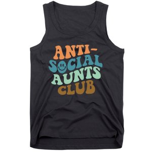 Aunt Life Soccer Auntie Mothers Day Messy Bun  Funny Tank Top