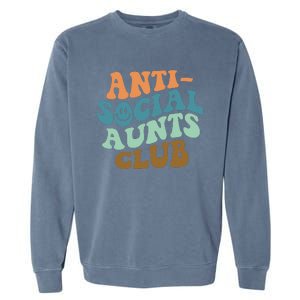 Aunt Life Soccer Auntie Mothers Day Messy Bun  Funny Garment-Dyed Sweatshirt