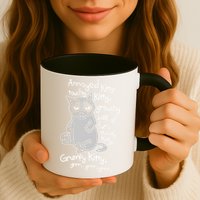 Annoyed Litty Touchy Kitty Grouchy Ball Of Fur Moody Kitty Grumpy Kitty Cat Coffee Mug