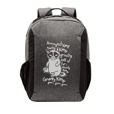 Annoyed Litty Touchy Kitty Grouchy Ball Of Fur Moody Kitty Grumpy Kitty Cat Vector Backpack