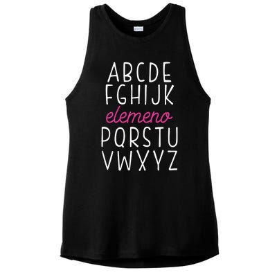 Abc Learning Teaching Alphabet Preschool Teacher Eleo Cool Gift Ladies PosiCharge Tri-Blend Wicking Tank