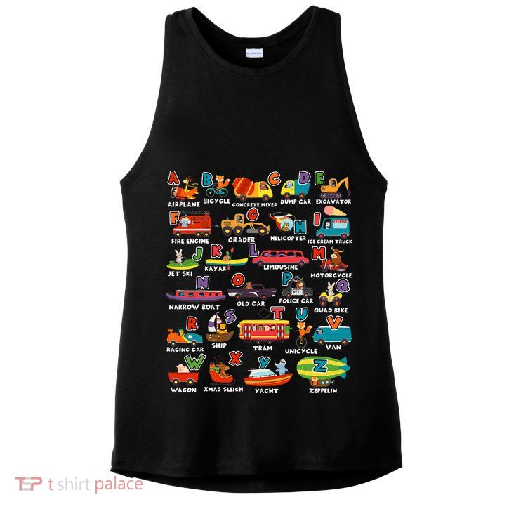 Alphabet Learning Transportation Animal Letter ABCs teacher Ladies PosiCharge Tri-Blend Wicking Tank
