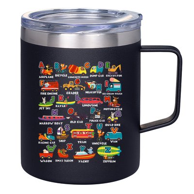 Alphabet Learning Transportation Animal Letter ABCs teacher 12oz Stainless Steel Coffee Mug