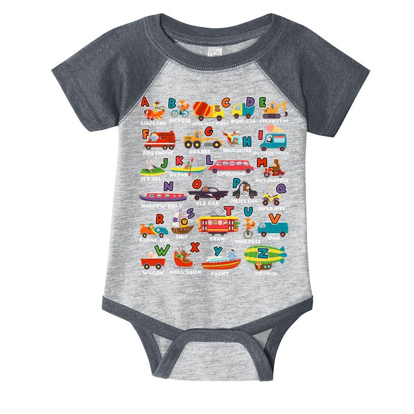 Alphabet Learning Transportation Animal Letter ABCs teacher Infant Baby Jersey Bodysuit
