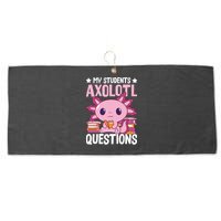 Axolotl Lover Teacher - My Students Axolotl Questions  Large Microfiber Waffle Golf Towel