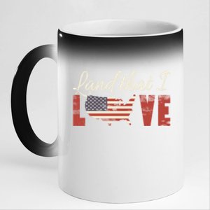 America Land That I Love Usa Flag Gift 11oz Black Color Changing Mug