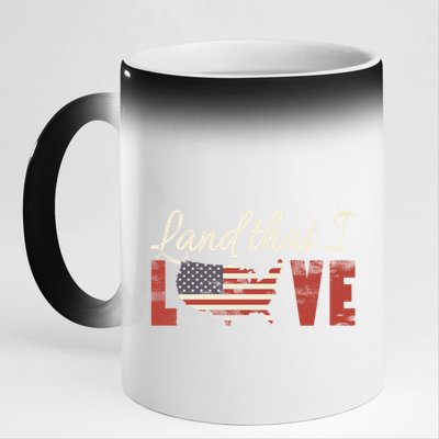 America Land That I Love Usa Flag Gift 11oz Black Color Changing Mug