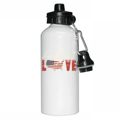 America Land That I Love Usa Flag Gift Aluminum Water Bottle