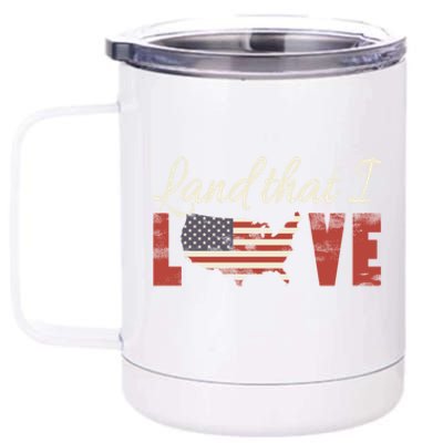 America Land That I Love Usa Flag Gift 12 oz Stainless Steel Tumbler Cup