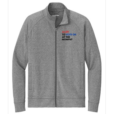 A Lot To Vote On At The Moment Funny Kamala President Vote Stretch Full-Zip Cadet Jacket