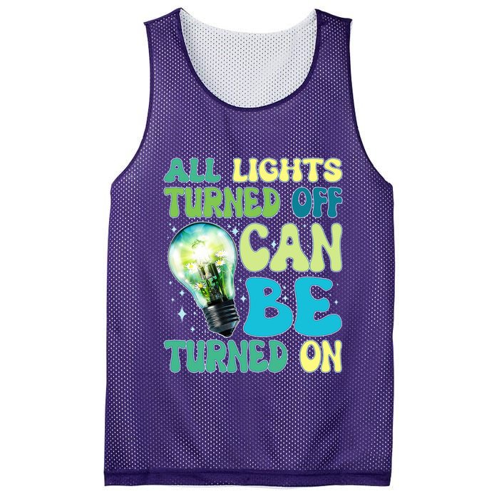 All Lights Turned Off Can Be Turned On Mesh Reversible Basketball Jersey Tank