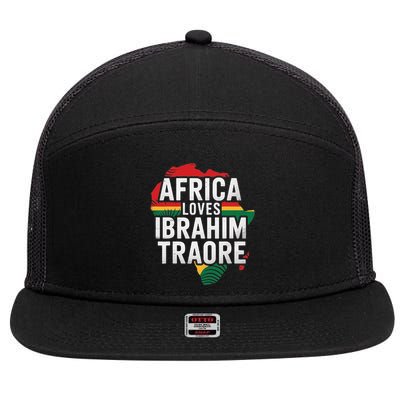 Africa Loves Traore Burkina Faso- Ibrahim Traoré  7 Panel Mesh Trucker Snapback Hat