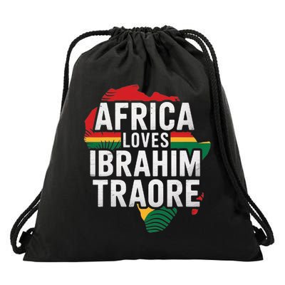 Africa Loves Traore Burkina Faso- Ibrahim Traoré  Drawstring Bag
