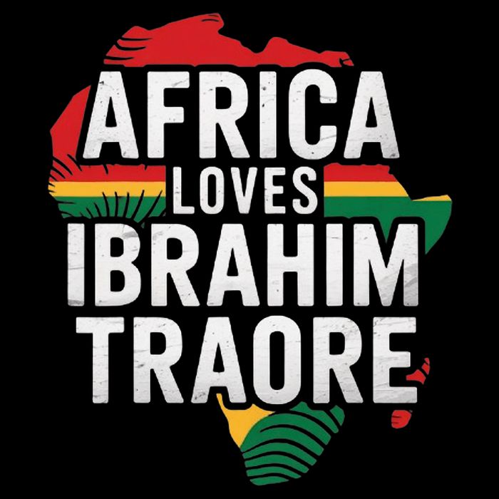 Africa Loves Traore Burkina Faso- Ibrahim Traoré  Drawstring Bag