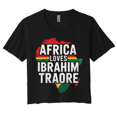 Africa Loves Traore Burkina Faso- Ibrahim Traoré  Women's Crop Top Tee