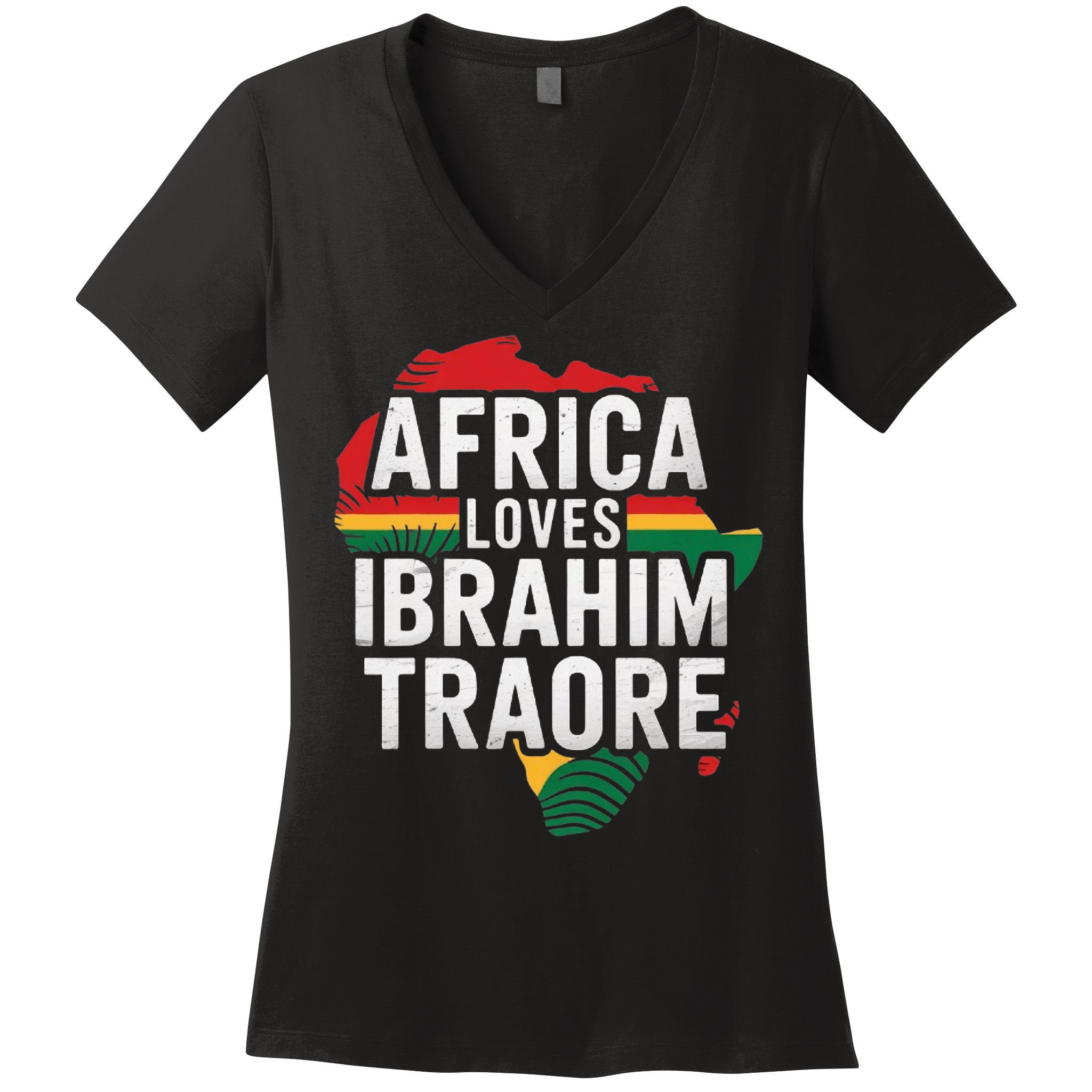 Africa Loves Traore Burkina Faso- Ibrahim Traoré  Women's V-Neck T-Shirt
