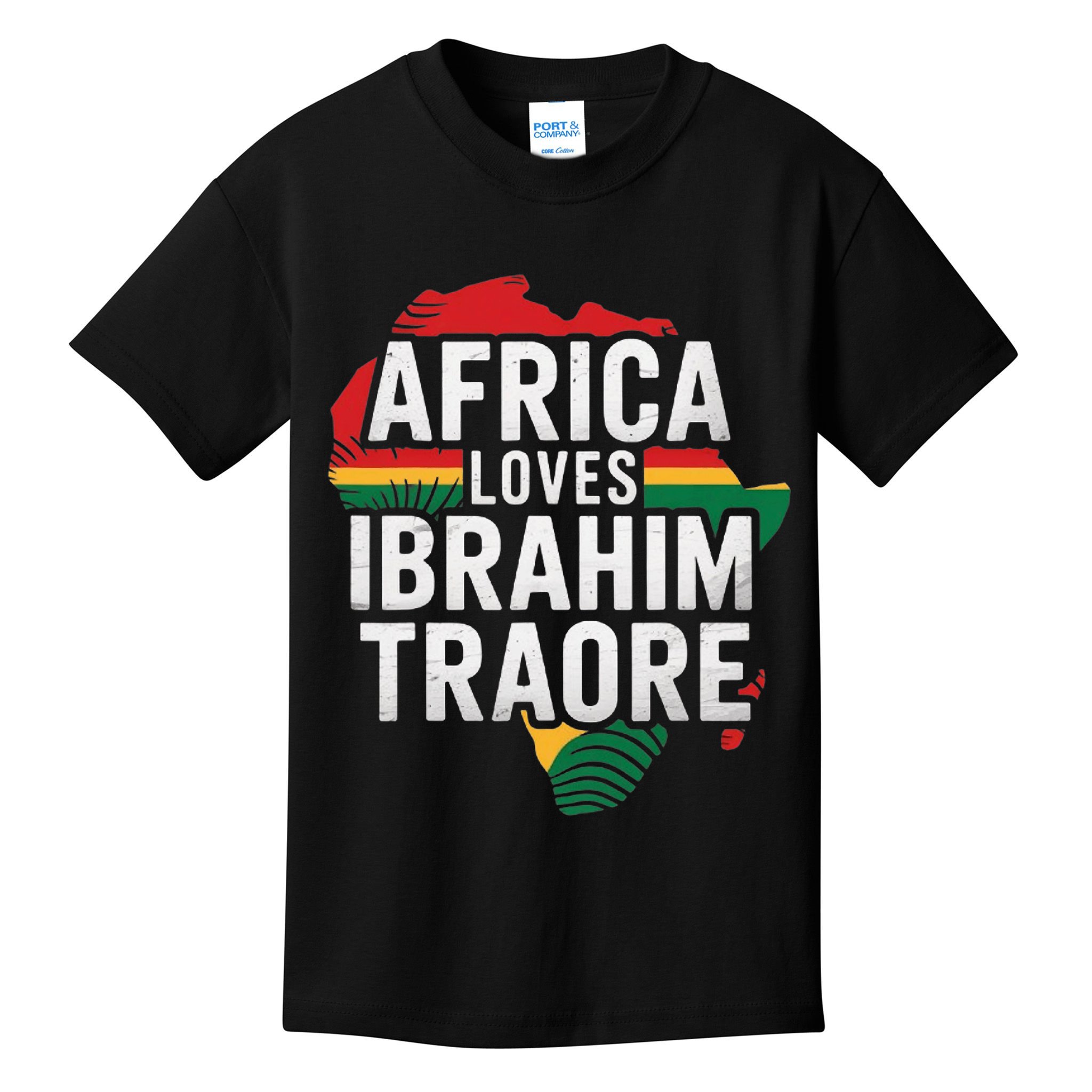 Africa Loves Traore Burkina Faso- Ibrahim Traoré  Kids T-Shirt