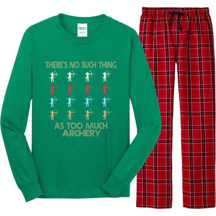 Archery Lovers There&X27;S No Such Thing As Too Much Archery Retro Vintage S Long Sleeve Pajama Set