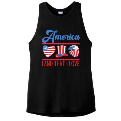 America Land That I Love Gift Ladies PosiCharge Tri-Blend Wicking Tank