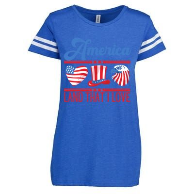 America Land That I Love Gift Enza Ladies Jersey Football T-Shirt