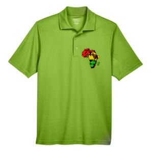 African Lion Traditional Pattern Colors Men's Origin Performance Pique Polo