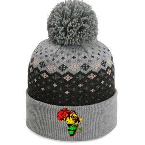 African Lion Traditional Pattern Colors The Baniff Cuffed Pom Beanie