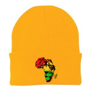 African Lion Traditional Pattern Colors Knit Cap Winter Beanie