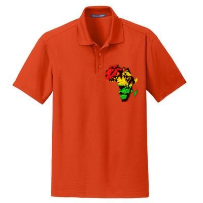 African Lion Traditional Pattern Colors Dry Zone Grid Polo