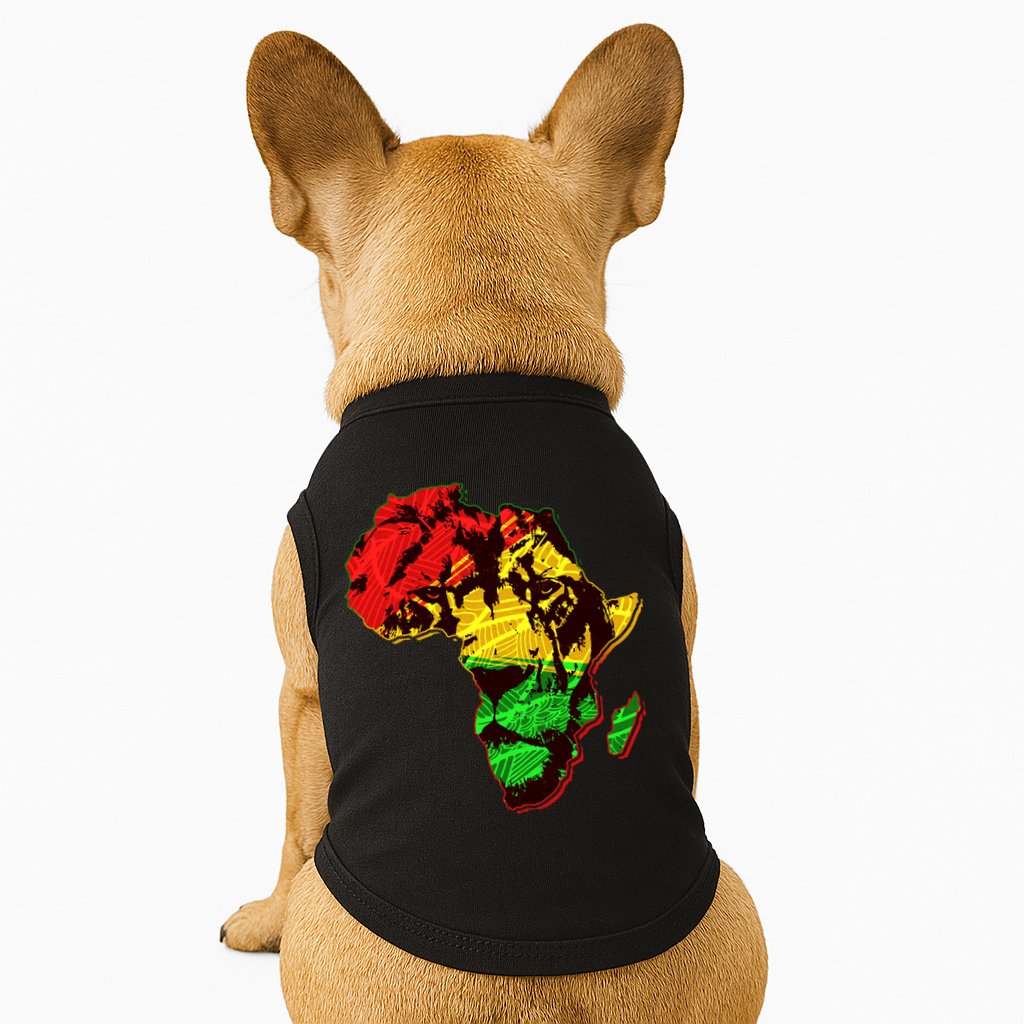 African Lion Traditional Pattern Colors Doggie Tank