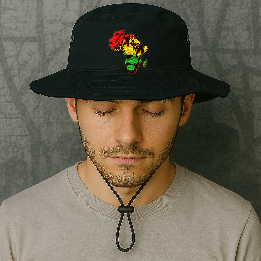 African Lion Traditional Pattern Colors Bucket Hat